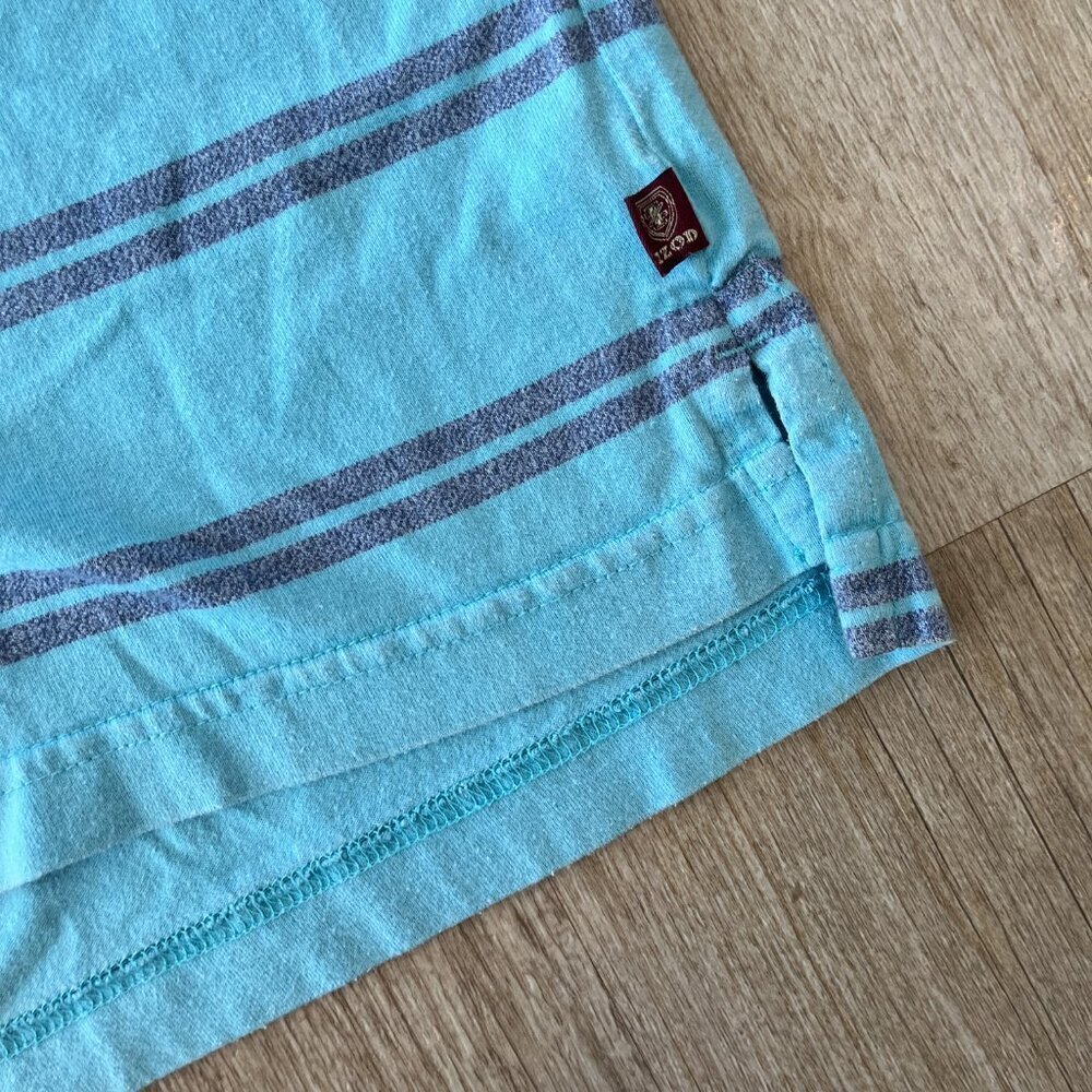 Mens Izod Blue Stripe Short Sleeve Polo - XL - Picture 3 of 5